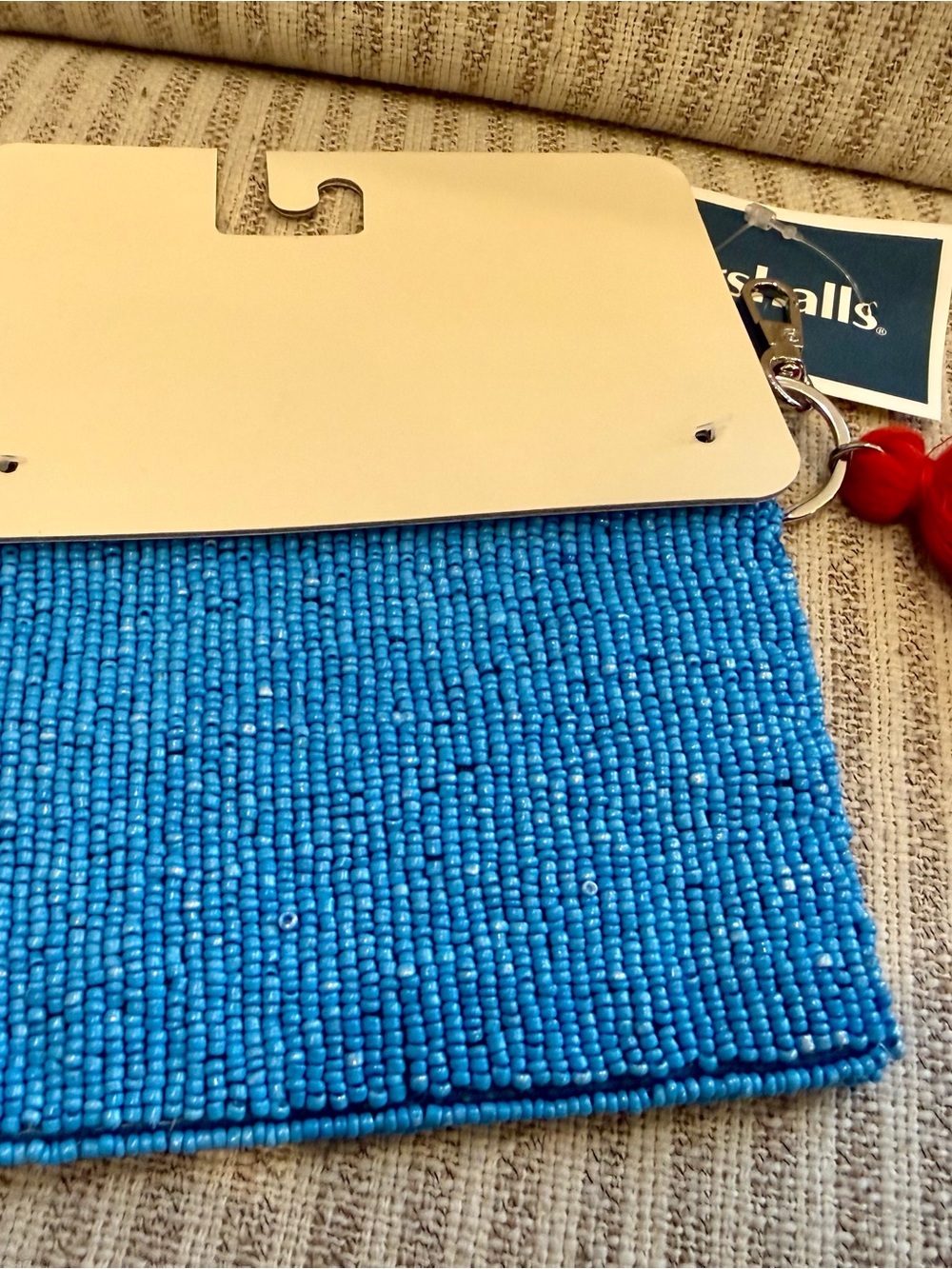 Sol and Mer Beaded Lobster Coin Pouch - Blue, Red, White - Picture 3 of 3